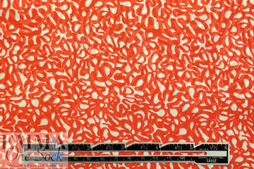 NY designer red/white squiggles silk jacquard