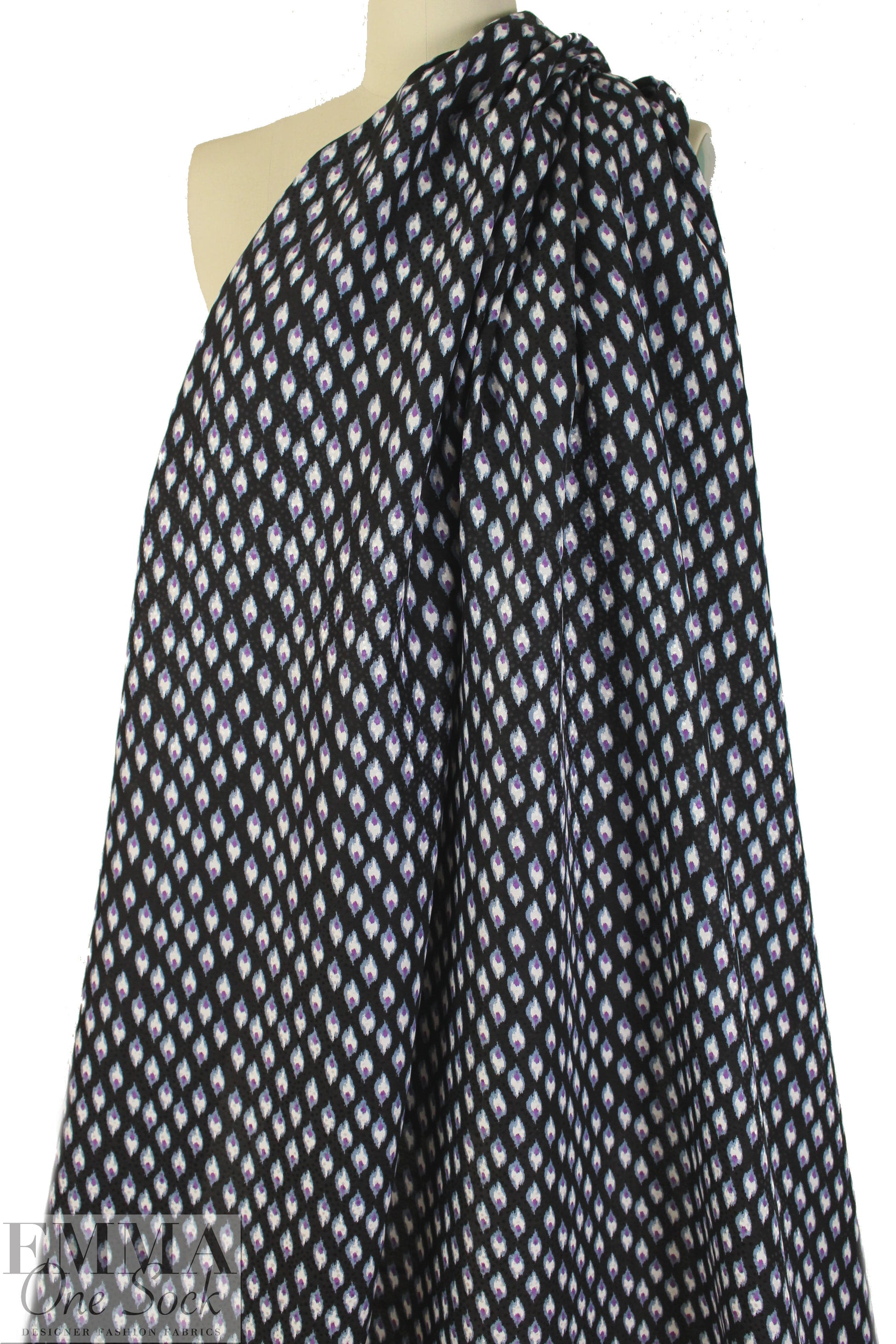 NY designer teardrop shape graphic silk jacquard