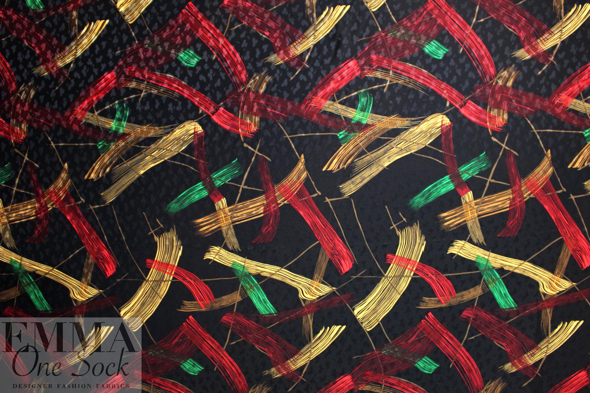 NY designer vintage silk jacquard - brushstrokes 1.625 yd