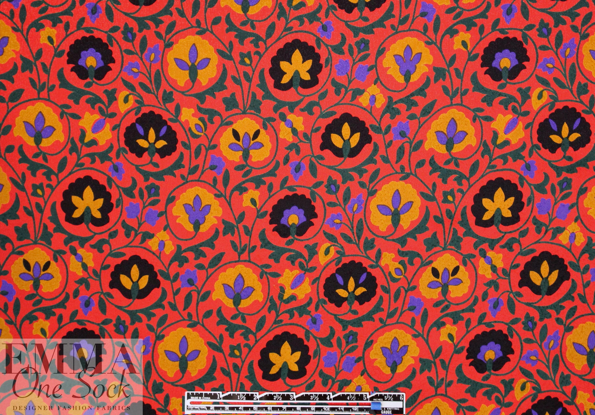 Italian decorative floral printed silk jacquard