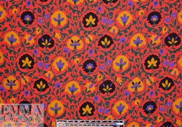 Italian decorative floral printed silk jacquard