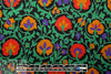 Italian decorative emerald floral printed silk jacquard