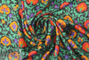 Italian decorative emerald floral printed silk jacquard