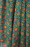 Italian decorative emerald floral printed silk jacquard .75 yds