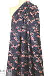 NY designer cut flowers printed silk jacquard
