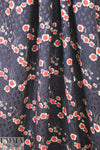 NY designer cut flowers printed silk jacquard