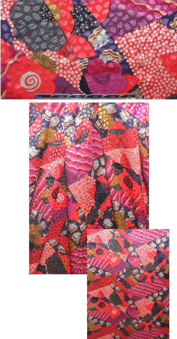 Sun0 deco floral printed silk jacquard