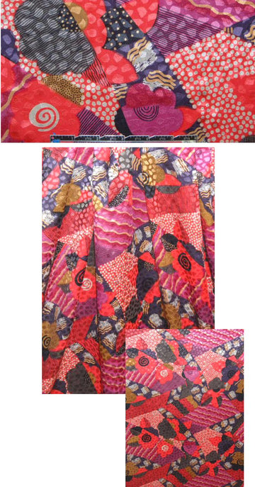 Sun0 deco floral printed silk jacquard