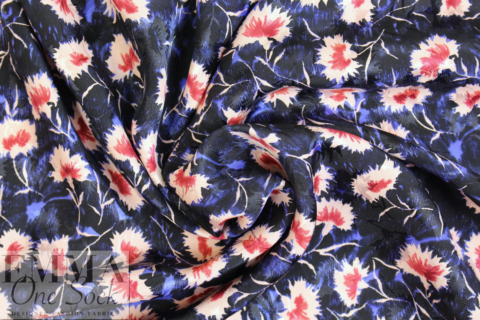 NY designer flower shower printed silk jacquard 4 yds