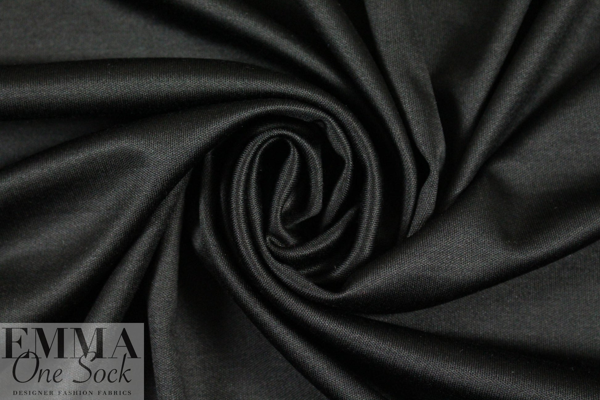 famous designer silk jersey - black 1.625 yds