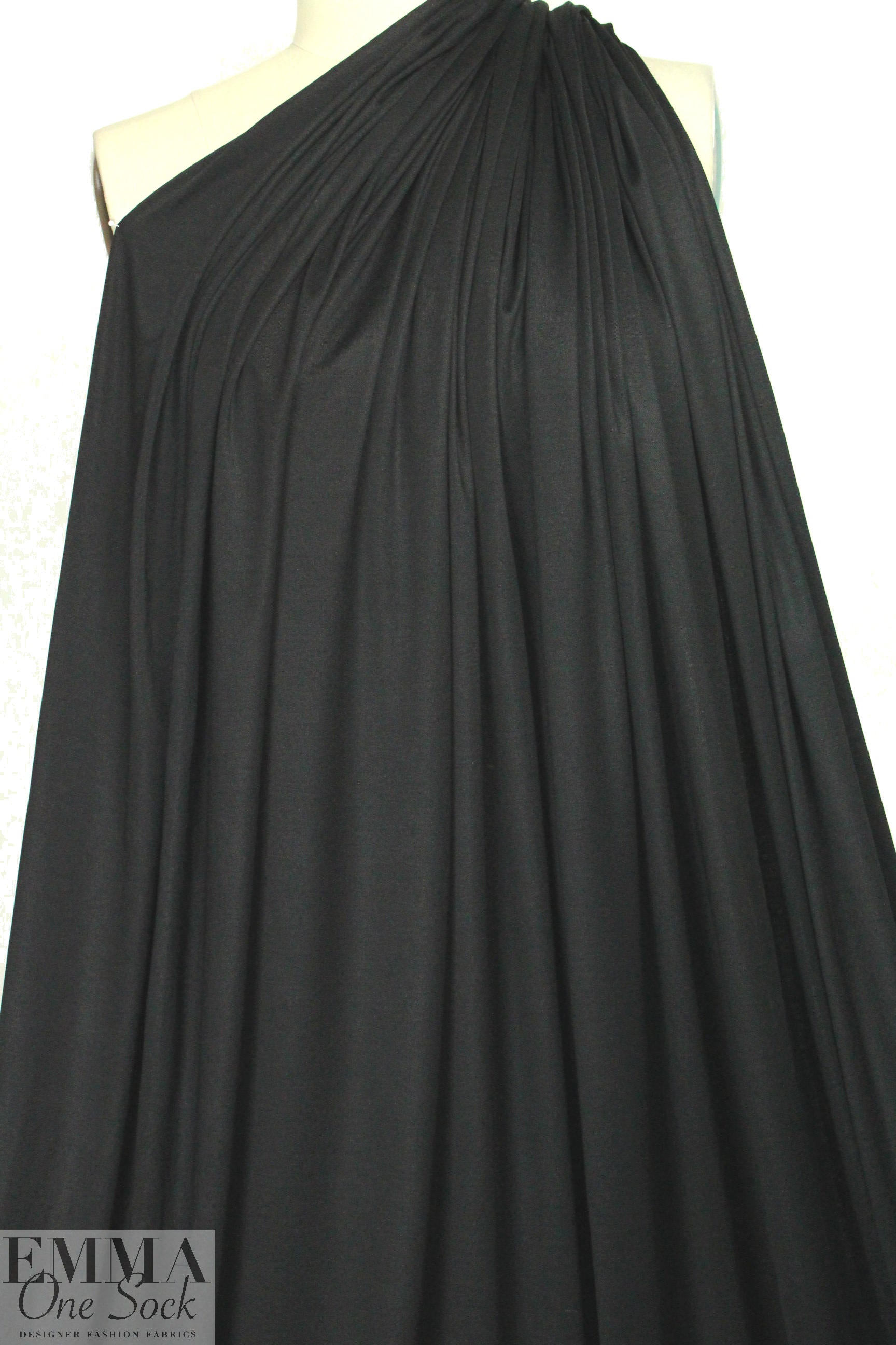 famous designer silk jersey - black