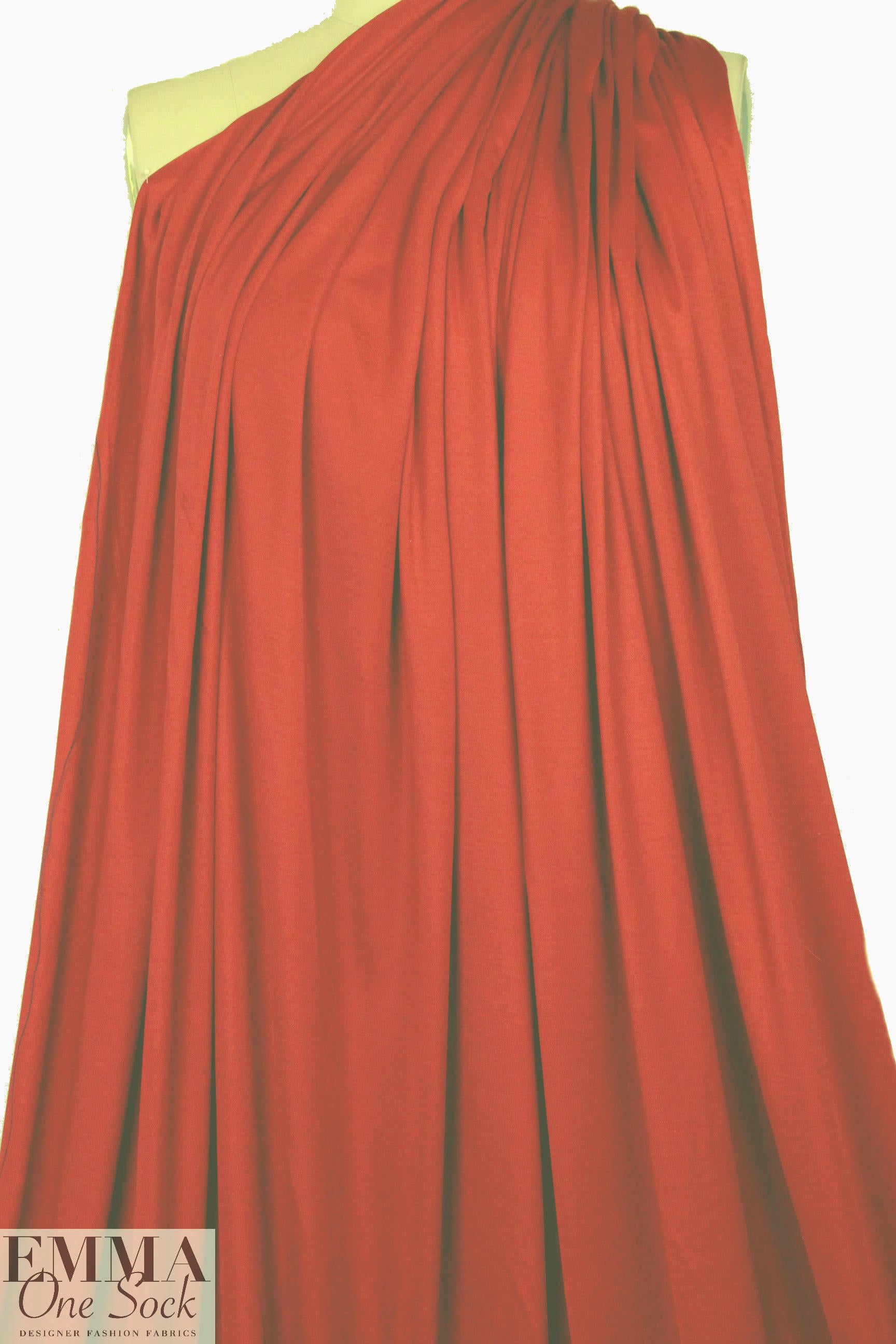 famous designer silk jersey - tomato .66 yds