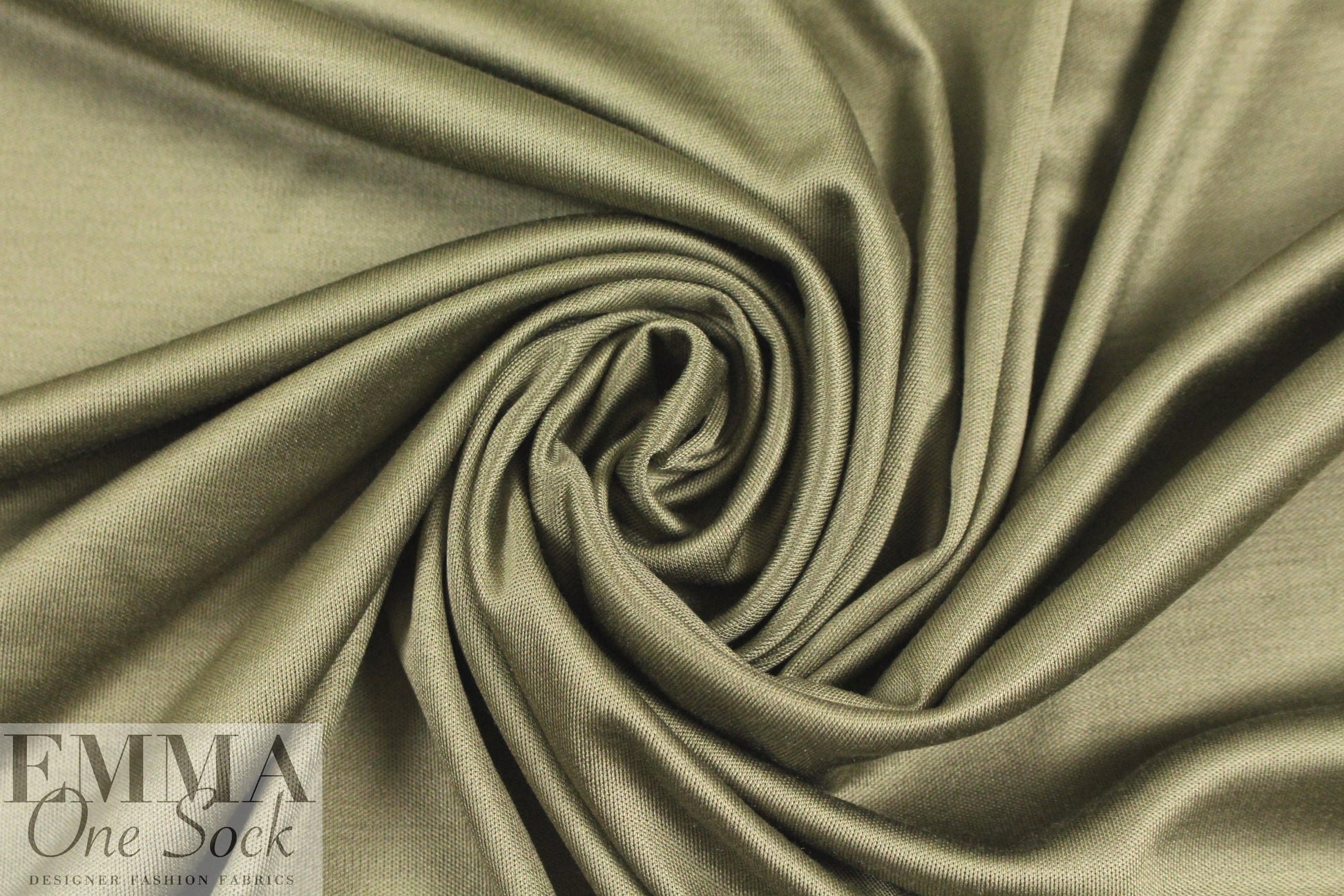 famous designer silk jersey - kelp