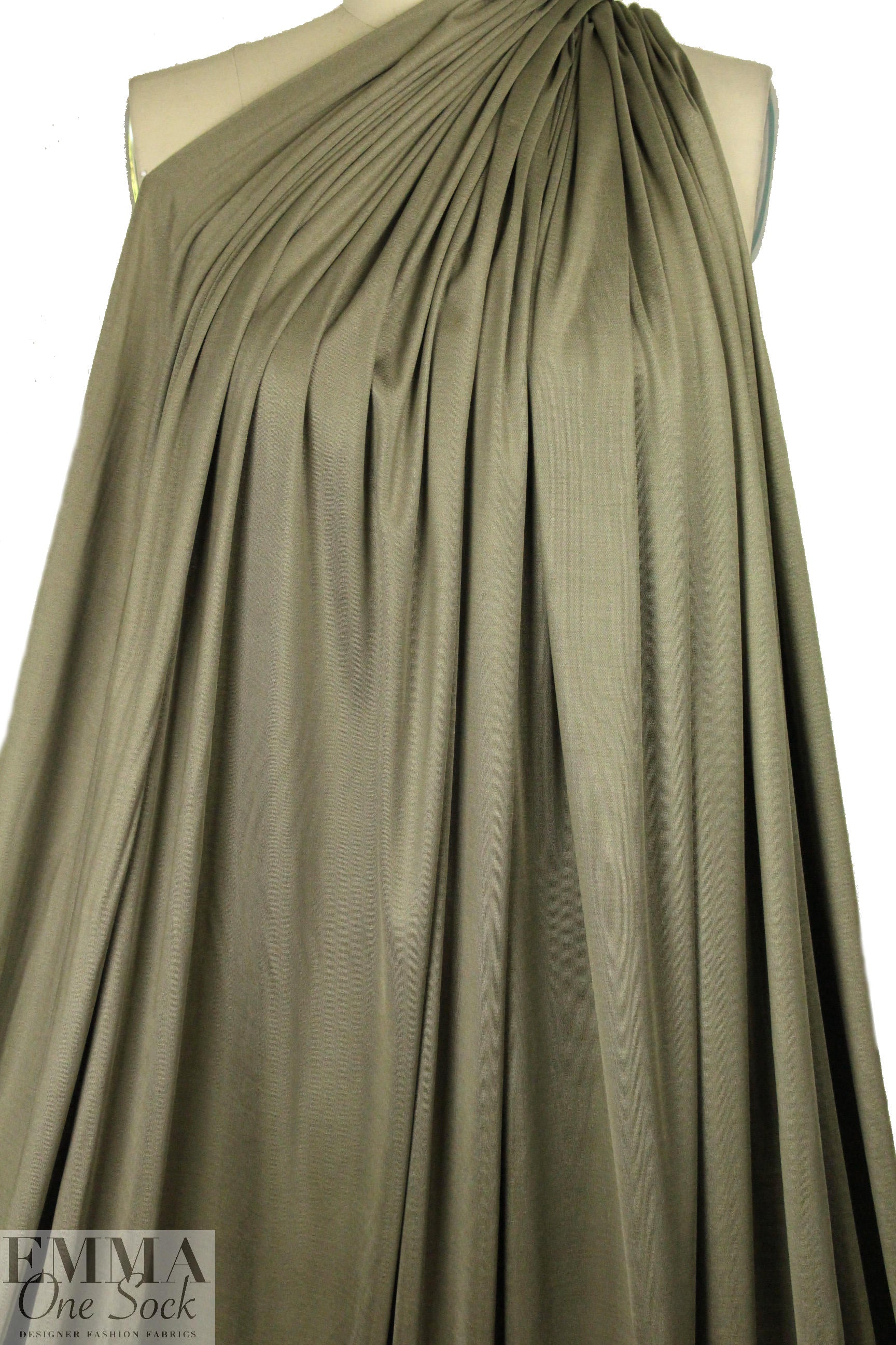 famous designer silk jersey - kelp