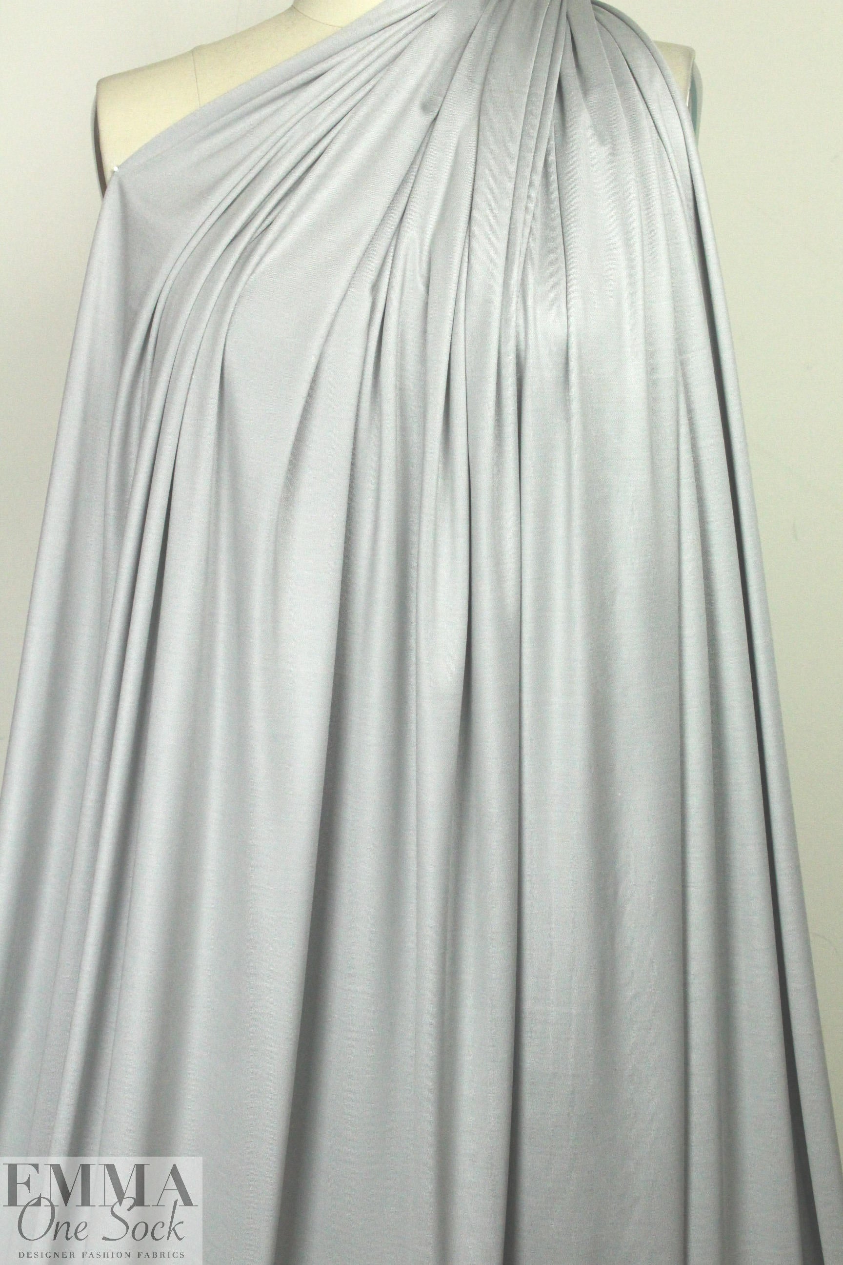 famous designer silk jersey - silver