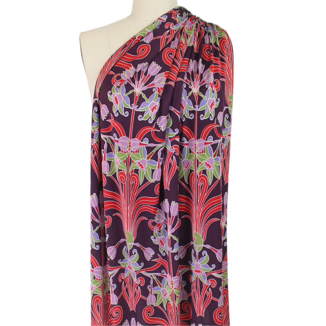 deco floral graphic silk jersey 1.625 yd