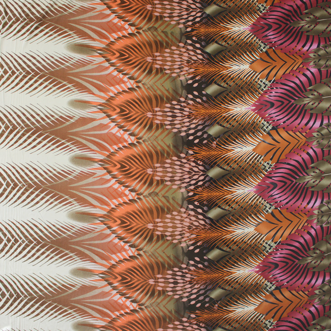 'stylized fronds' graphic silk jersey 1.125 yds