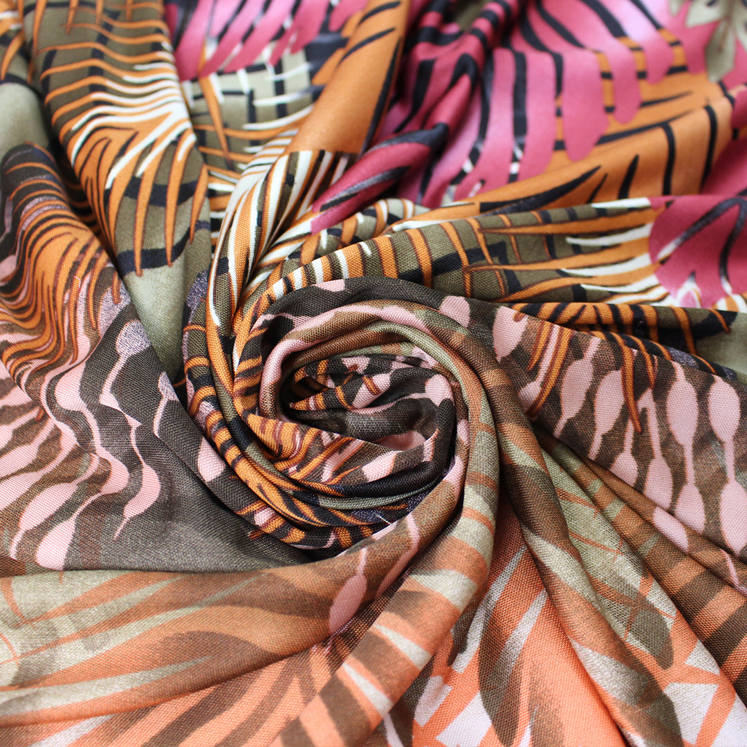 'stylized fronds' graphic silk jersey 1.75 yds