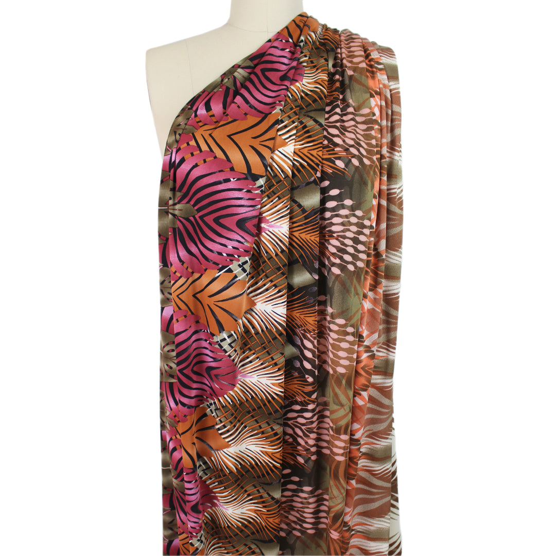'stylized fronds' graphic silk jersey 1.75 yds