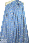 NY designer b/w on blue little floral silk jersey