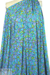 NY designer silk jersey - turq/lav mod flower