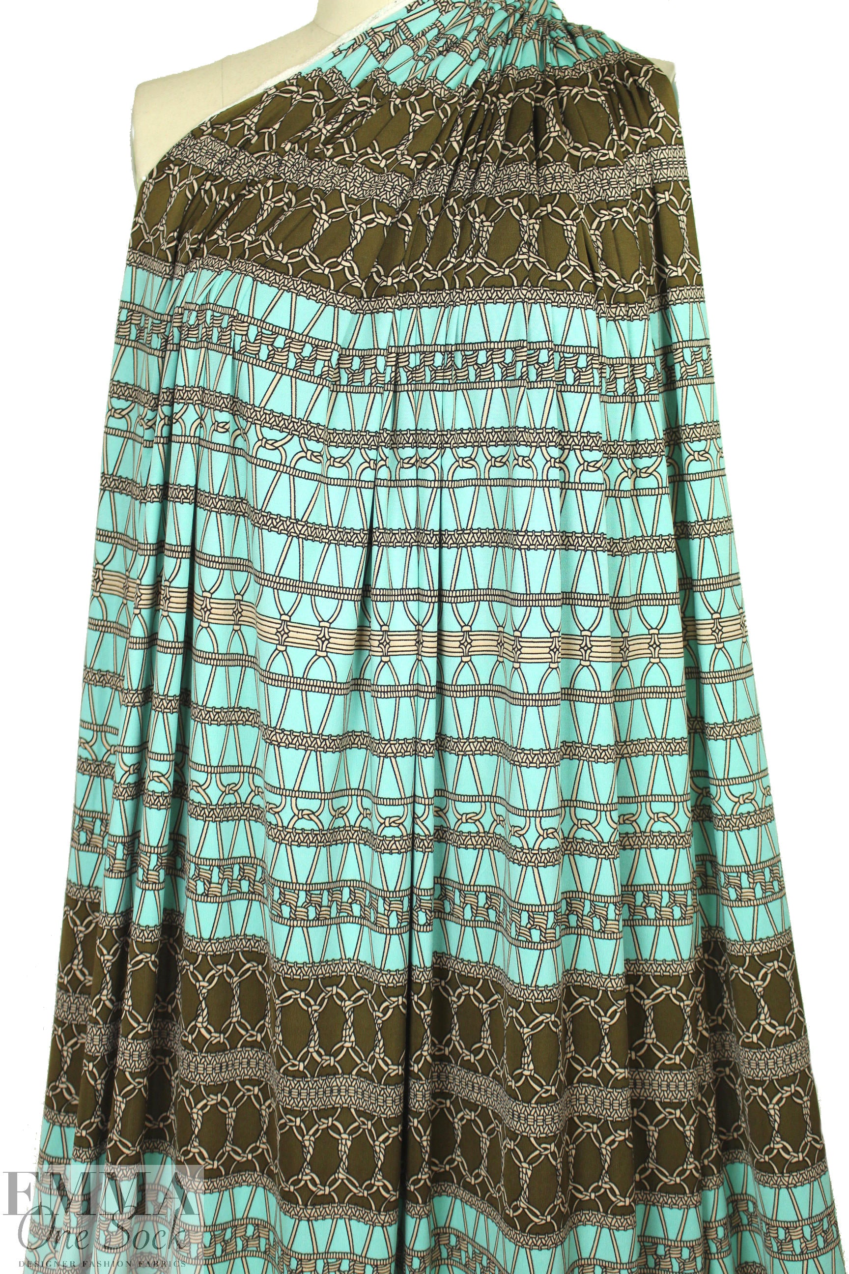 NY designer silk jersey - macrame' panel .75 yds