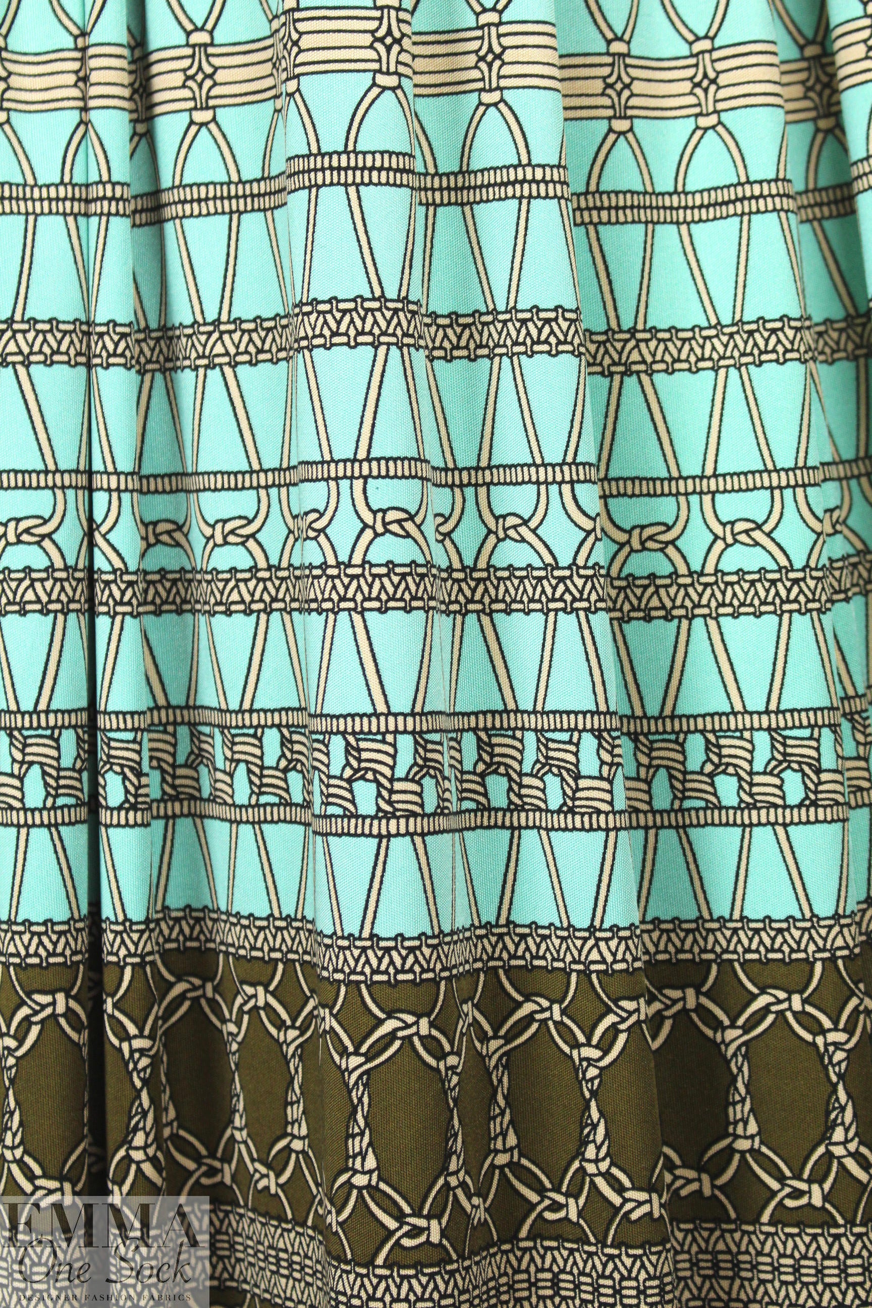 NY designer silk jersey - macrame' panel 1.5 yds