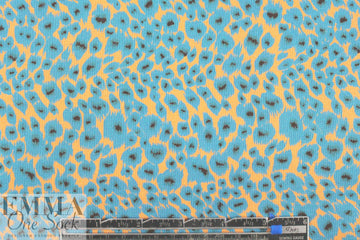 NY designer turquoise/marigold silk jersey