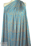 NY designer turquoise/marigold silk jersey