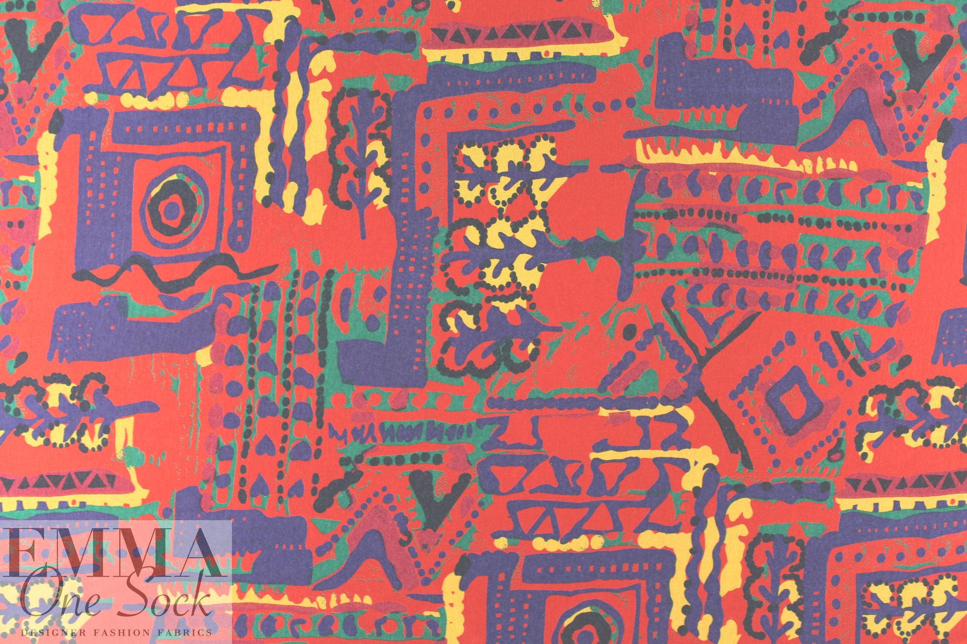 NY designer graphic silk jersey - vintage