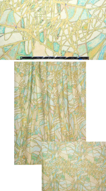 Tahari lemon chiffon/aqua mint silk jersey
