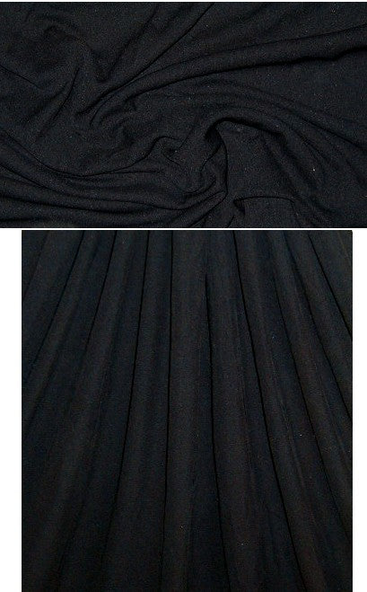 beautiful quality silk jersey - BLACK 1.125 yds
