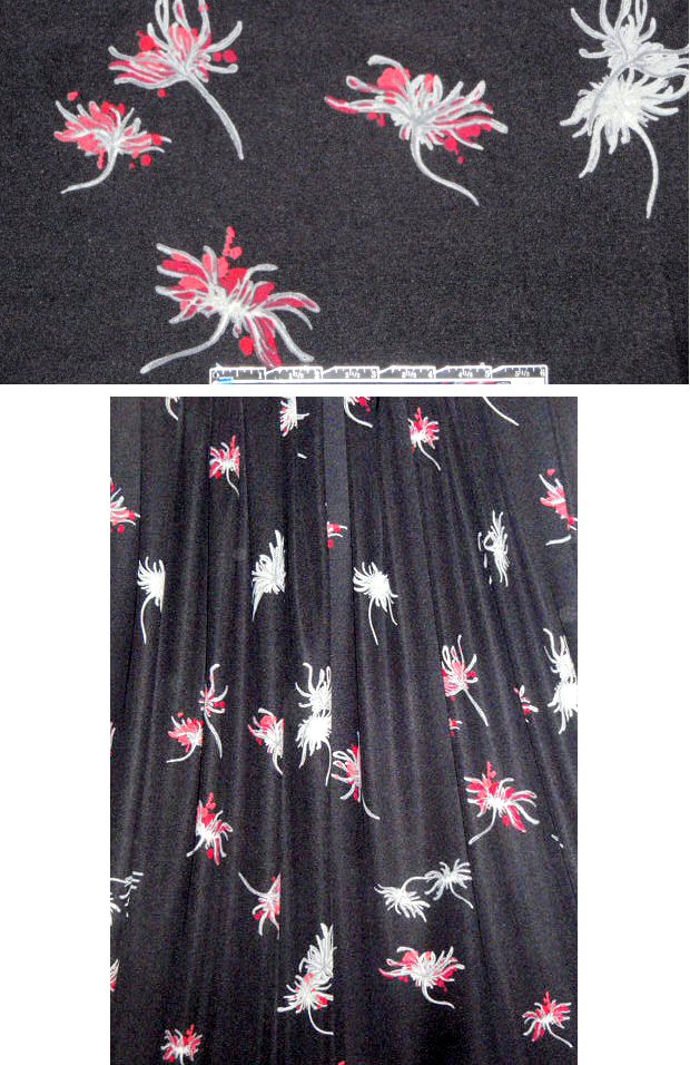 NY designer floating flowers silk jersey