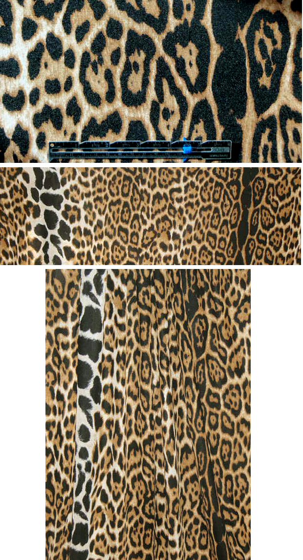 NY designer leopard print silk jersey panel .625 yds