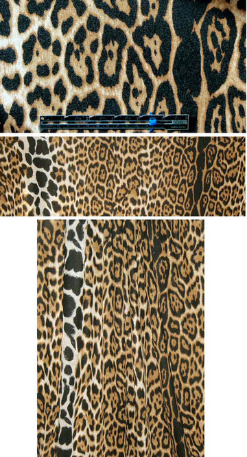 NY designer leopard print silk jersey panel .625 yds