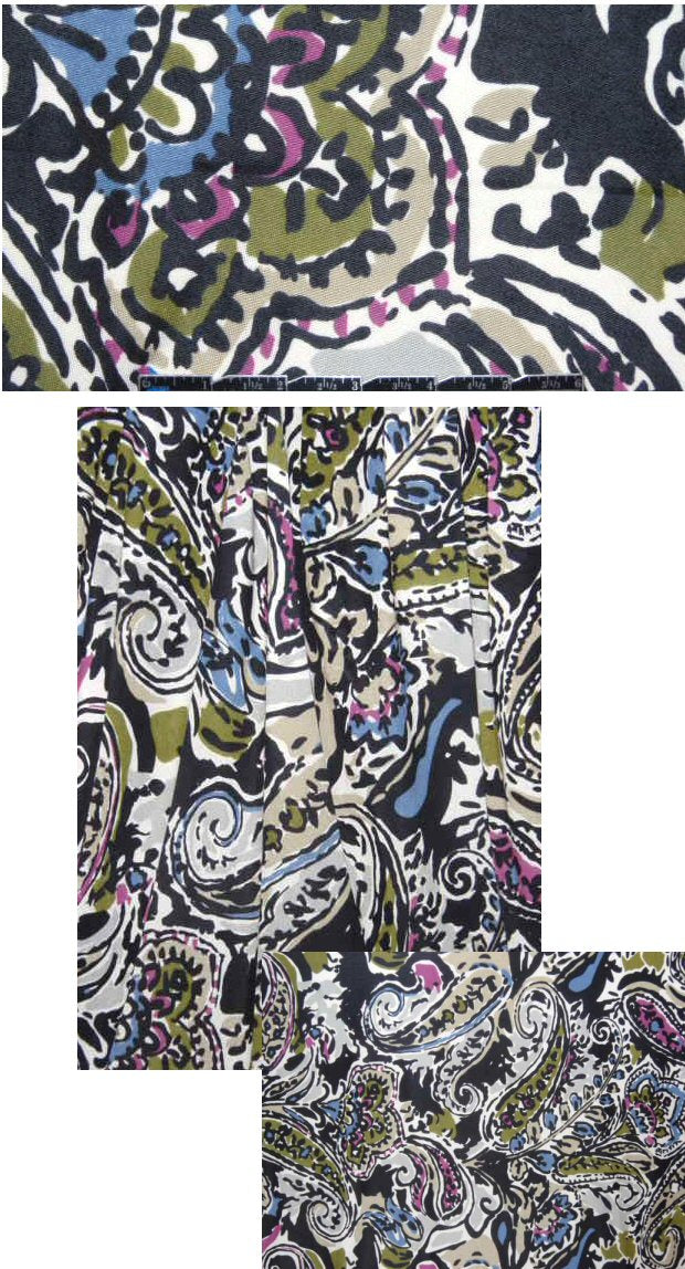 NY designer stylized paisley silk jersey