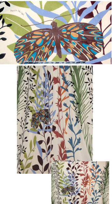 Prairie NY butterfly garden print silk jersey 1.625 yds