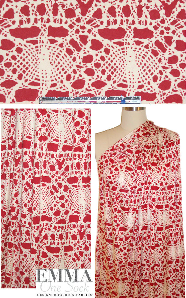 NY designer valentino/ivory graphic silk jersey 2.125 yds