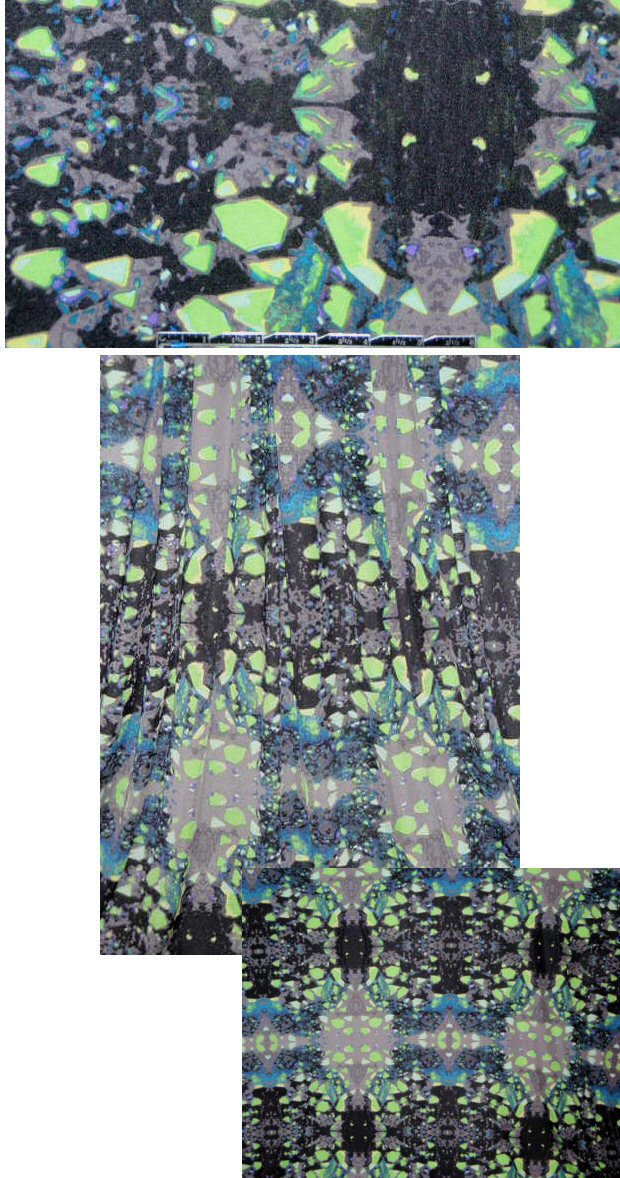 NY designer rorschach abstract silk jersey 2 yds