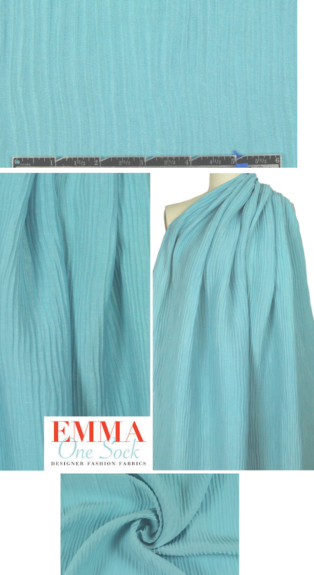 linen/silk textured rib woven - ocean