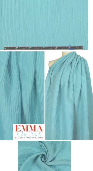 linen/silk textured rib woven - ocean