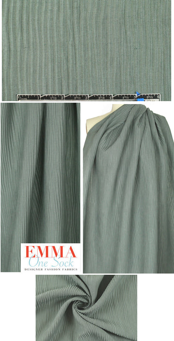linen/silk textured rib woven - celadon 1.625 yd