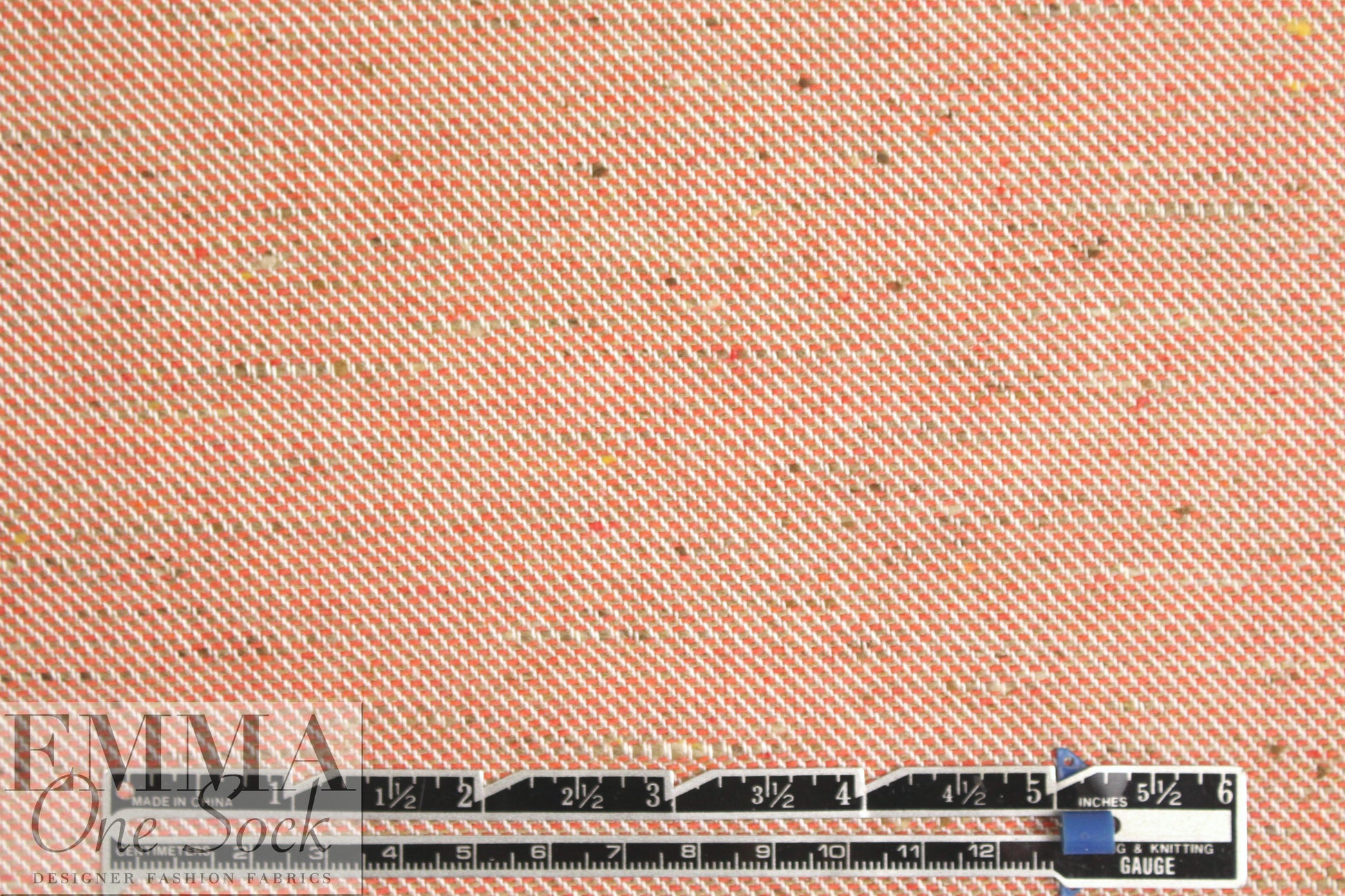 Italian orange/white tweedy twill weave suiting