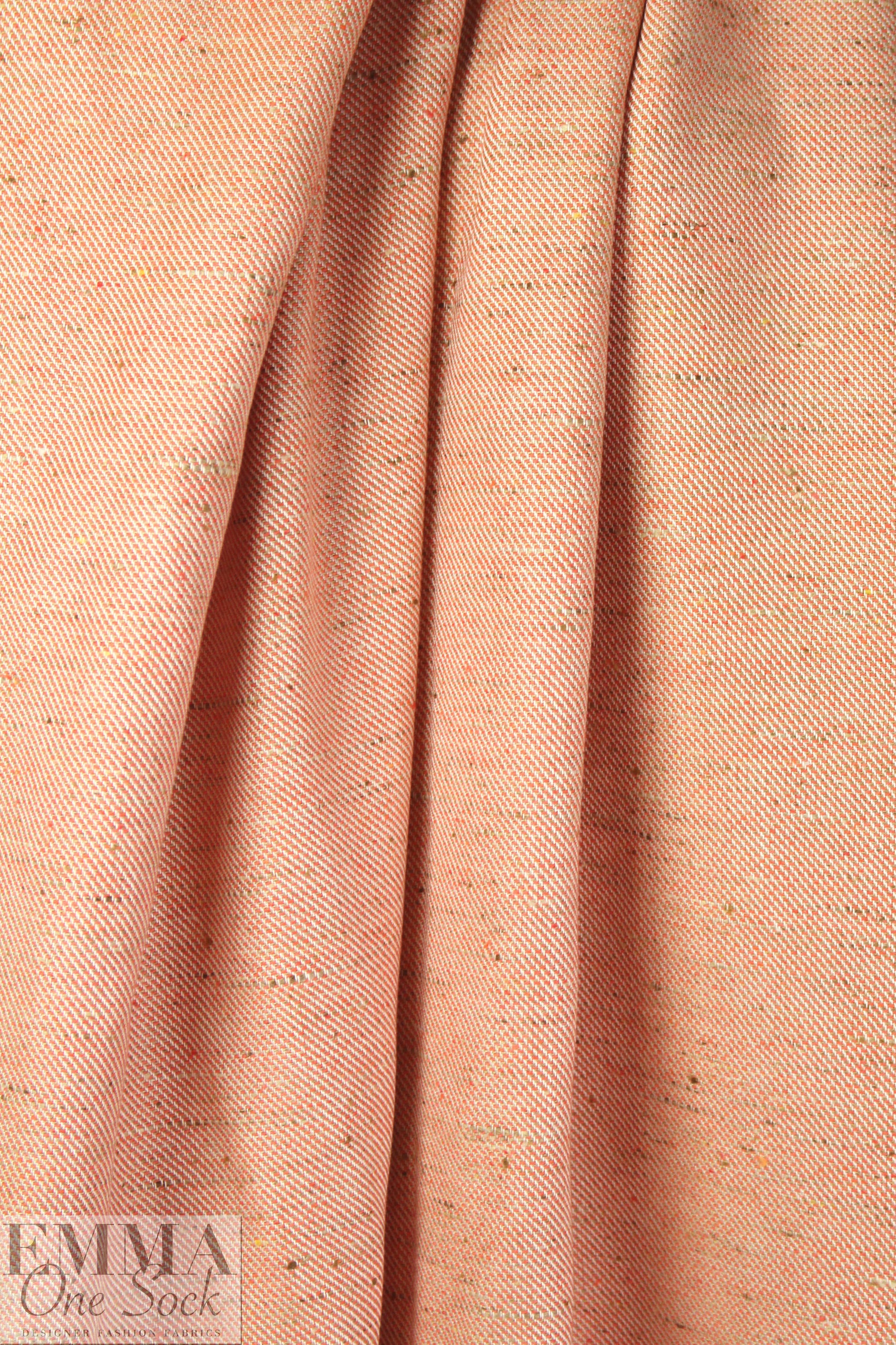 Italian orange/white tweedy twill weave suiting