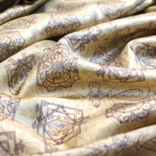 Johnny W@s 'aubergine medallion' all-silk twill