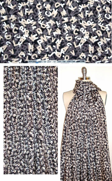 DKNY alphabet soup silk/lycra - black/gray/khaki