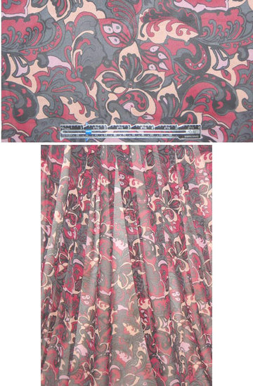 DKNY pink/peach/graphite paisley stretch silk chiffon