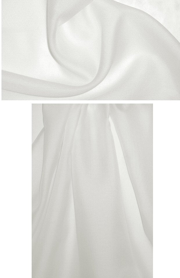 Italian silk marquisette - ivory white .75 yds