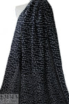 NY designer wool blend mesh, clipped detail - black/white 1.75 yds