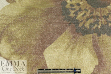 Carmen Marc Va1vo gold flower metallic silk sheer 2 yd